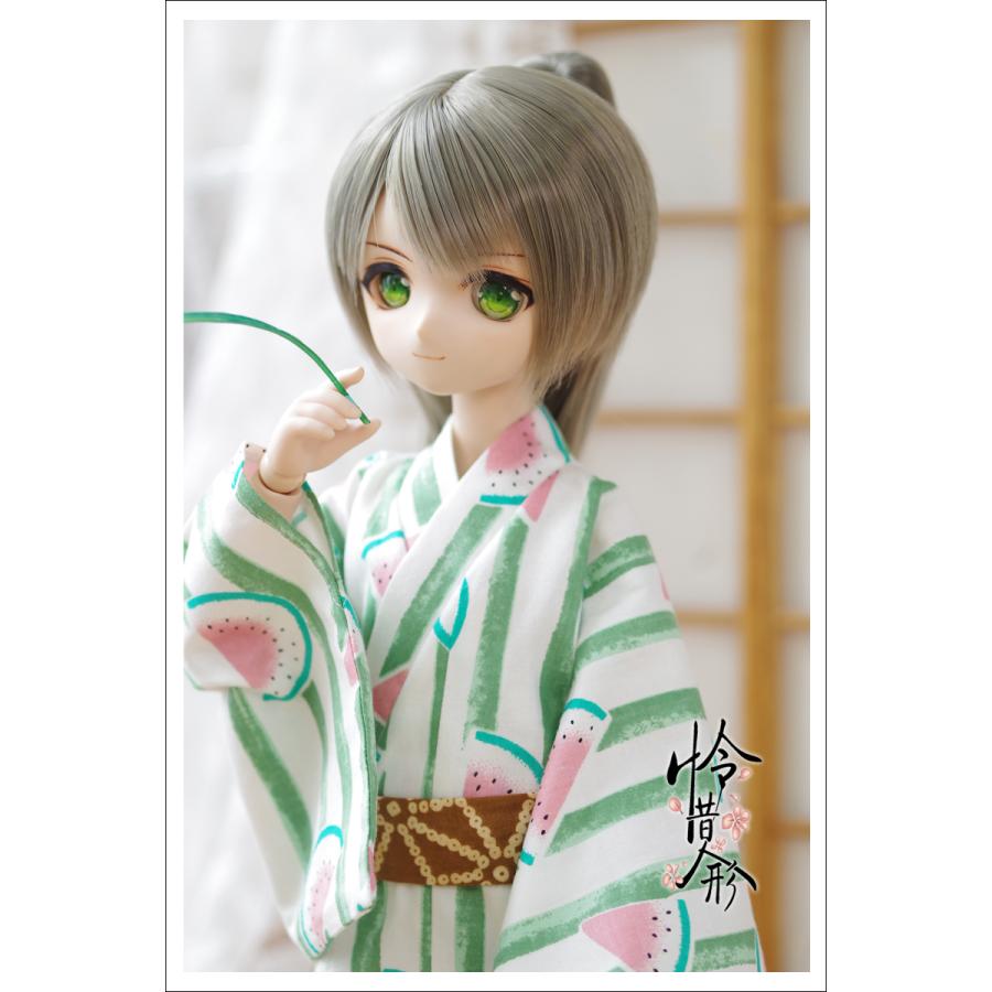 1/4，MSD，MDD メンズ 浴衣セット ストライプ スイカ 緑 ドルフィードリーム ドール服 オーダー_4