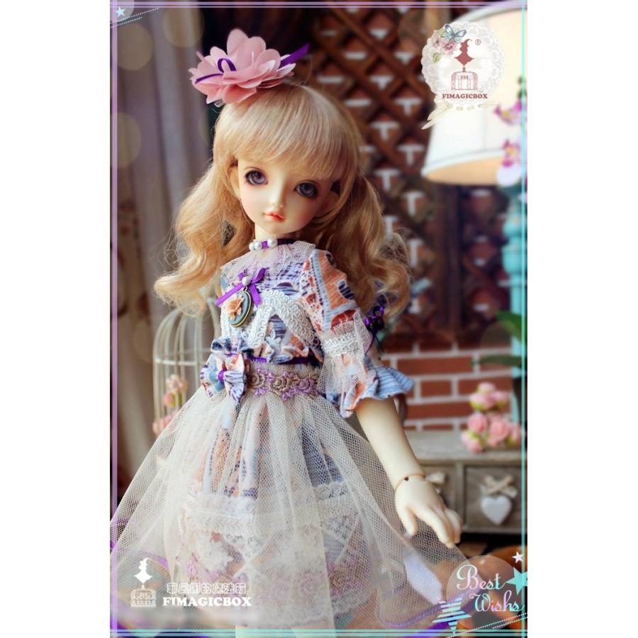 1/4，MSD 紫のドレスセット スーパードルフィー ドール服 オーダー