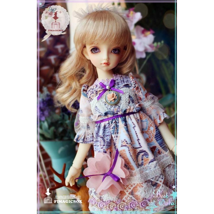 1/4，MSD 紫のドレスセット スーパードルフィー ドール服 オーダー