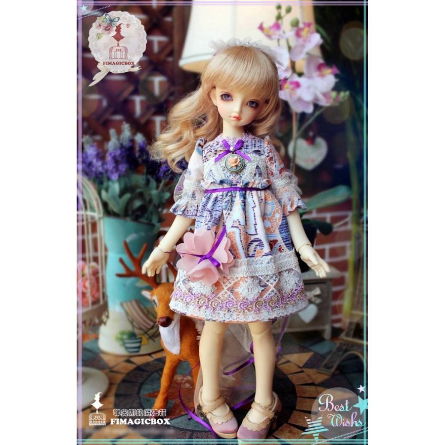 1/4，MSD 紫のドレスセット スーパードルフィー ドール服 オーダー
