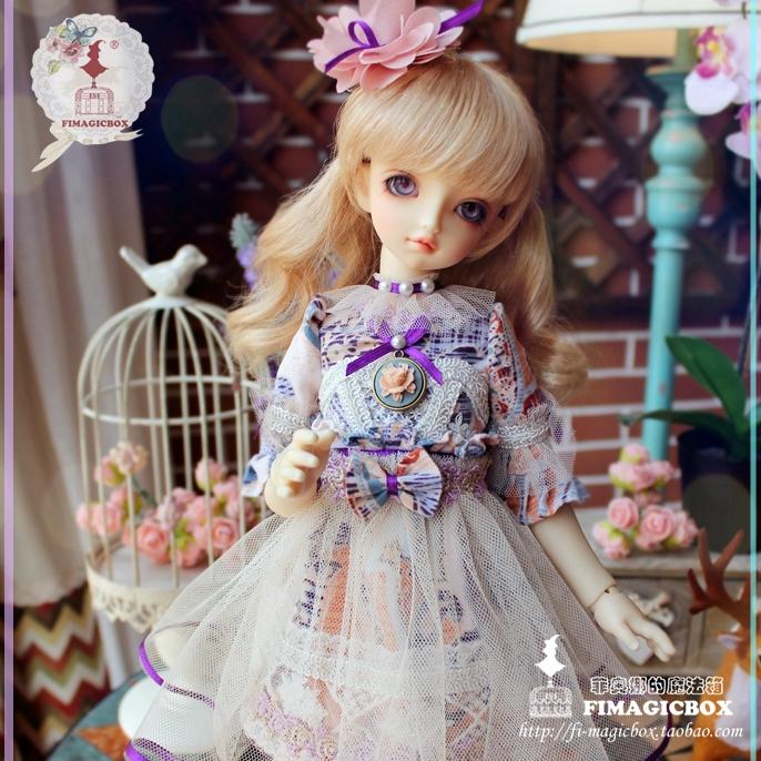 1/4，MSD 紫のドレスセット スーパードルフィー ドール服 オーダー