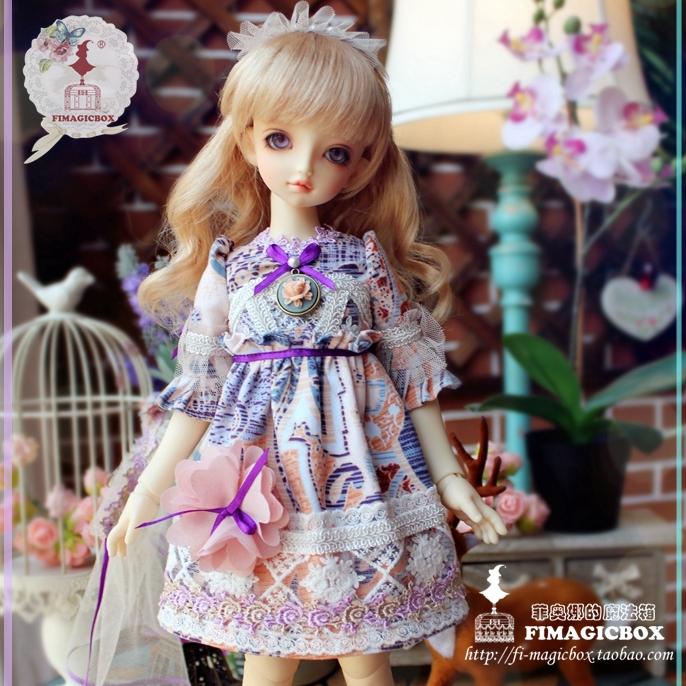 1/4，MSD 紫のドレスセット スーパードルフィー ドール服 オーダー
