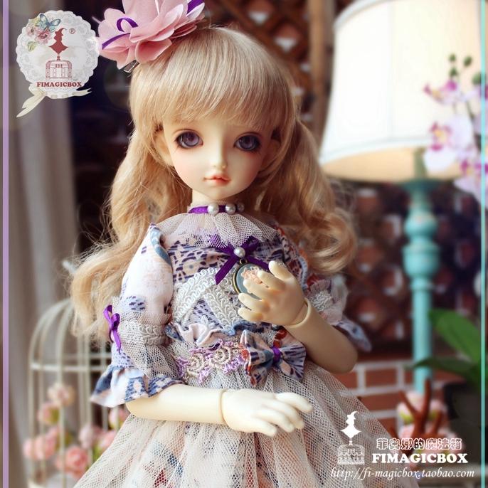1/4，MSD 紫のドレスセット スーパードルフィー ドール服 オーダー