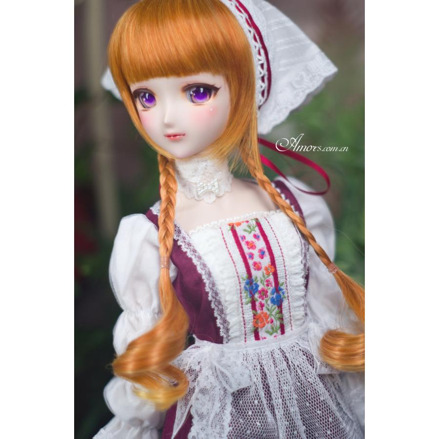 1/6BJD，YOSD，幼SD 牧場少女 セット服 ワインレッド スーパードルフィー 人形洋服 オーダー