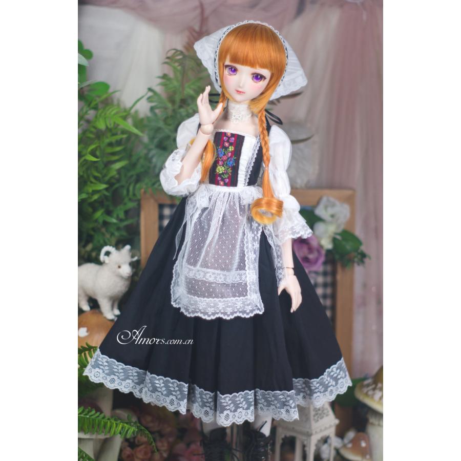 1/6BJD，幼SD，YOSD 牧場少女 セット服 黒 スーパードルフィー 人形洋服 オーダー