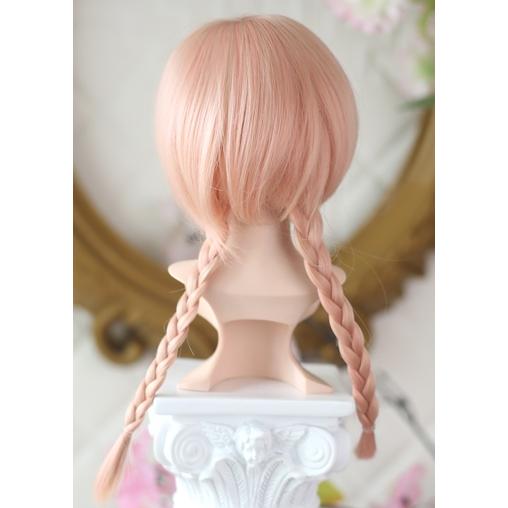 1/3,SD,DD,MDD 三つ編み ロング チェリーピンク 耐熱ウィッグ ドール用
