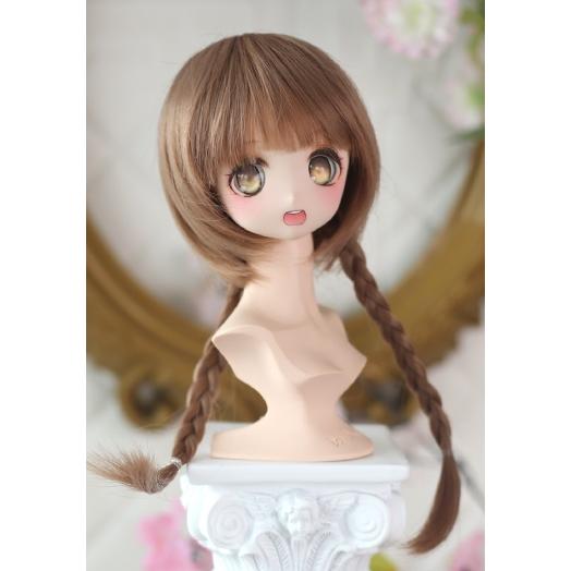 1/3,SD,DD,MDD 三つ編み ロング ブラウン 耐熱ウィッグ ドール用 