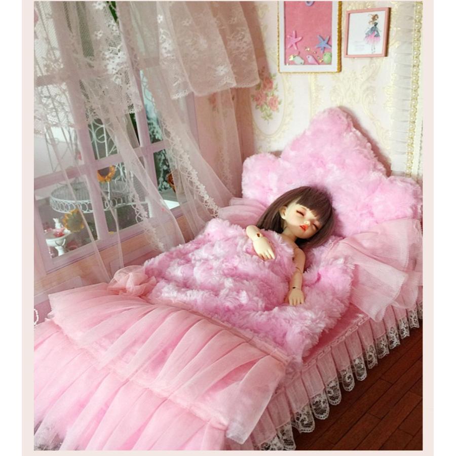 YOSD/幼SD ドールベッドセット ピンク3　5点セット ドール家具 オーダー