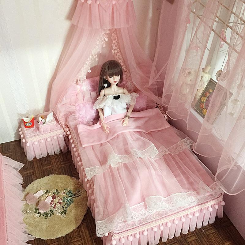 ドールベッド SD/DD,MSD/MDD ドールベッドセット ピンク2 ドール家具 オーダー