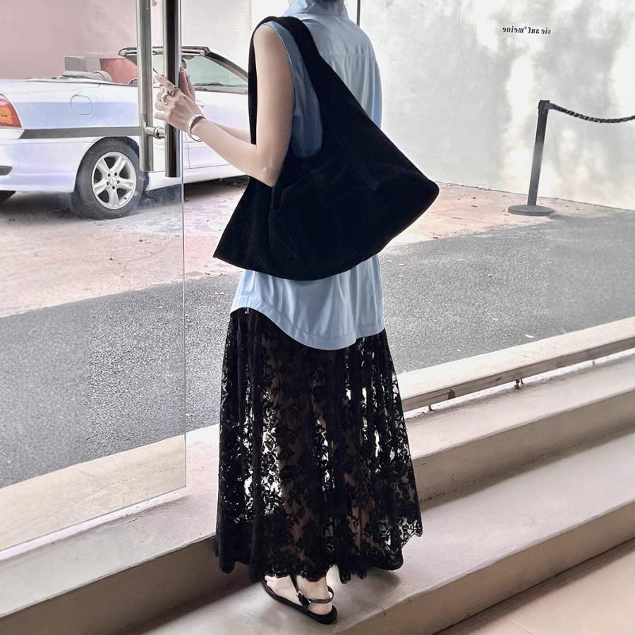 レース 服 重ね着風レースマキシワンピース_1