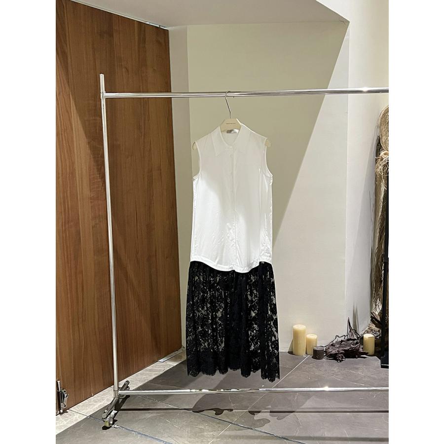 レース 服 重ね着風レースマキシワンピース_4