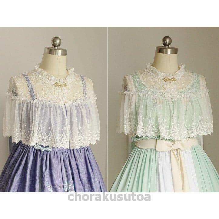 ロリータ服 ChessStory 華ロリ レースケープ 中華風ロリータ服 チャイナ服 コスプレ アジアン OP ケープのみ ロリータファッション_5