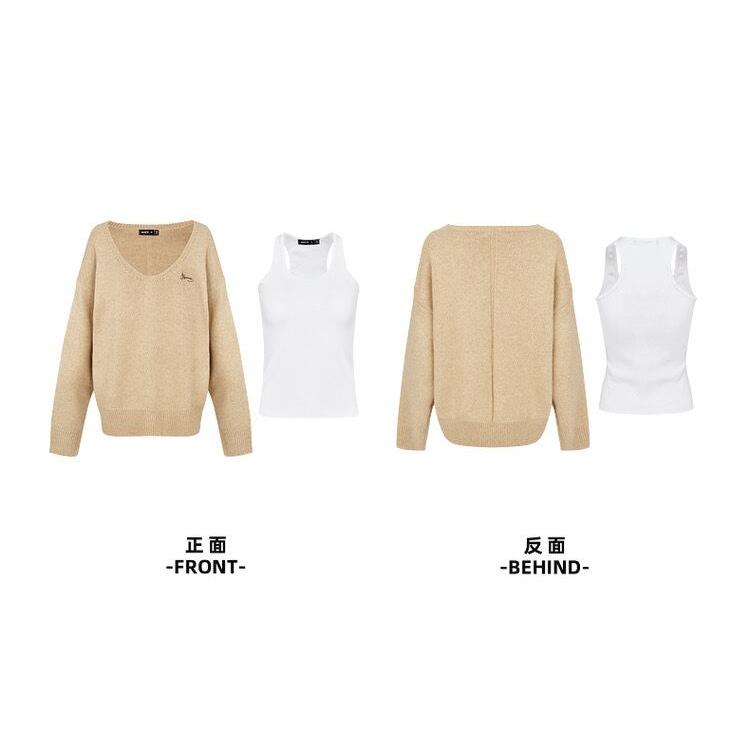 仕かける黒 ベージュ 薄墨色 オフショルダー 心地よい プルオーバー ジレー