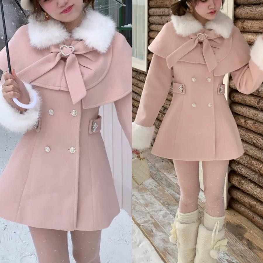 えり ファー リボン ポンチョ コート 姫 : 長楽ストア - 通販 - Yahoo