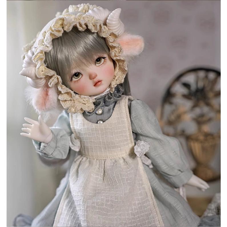 BJD 1/6 ドール本体 ??「ヤトウ」(Yatou) 田園可愛い風 SD潮流お羊のヘッドスカーフ人形フィギュア_3