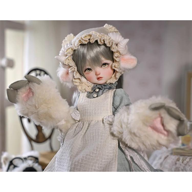 BJD 1/6 ドール本体 ??「ヤトウ」(Yatou) 田園可愛い風 SD潮流お羊のヘッドスカーフ人形フィギュア_4