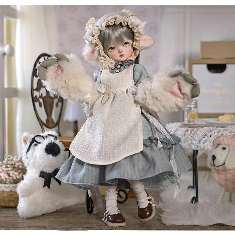 BJD 1/6 ドール本体 ??「ヤトウ」(Yatou) 田園可愛い風 SD潮流お羊のヘッドスカーフ人形フィギュア_7