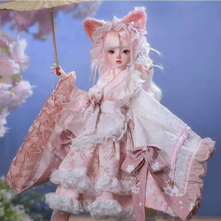 B*o様 【まとめ売り】ぶす姫 日本人形 4体セット アンティーク べっ甲 伝統 BJD 1/4ドール本体 Libraアブ 和風制服少女 球体関節人形 : 長楽