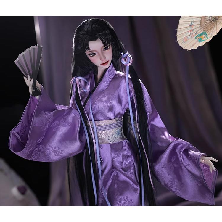 BJD 1/3ドール本体  紫?（しりん／Shirin） 和風少女 純手作SD女の子 人形 フルセットの画像