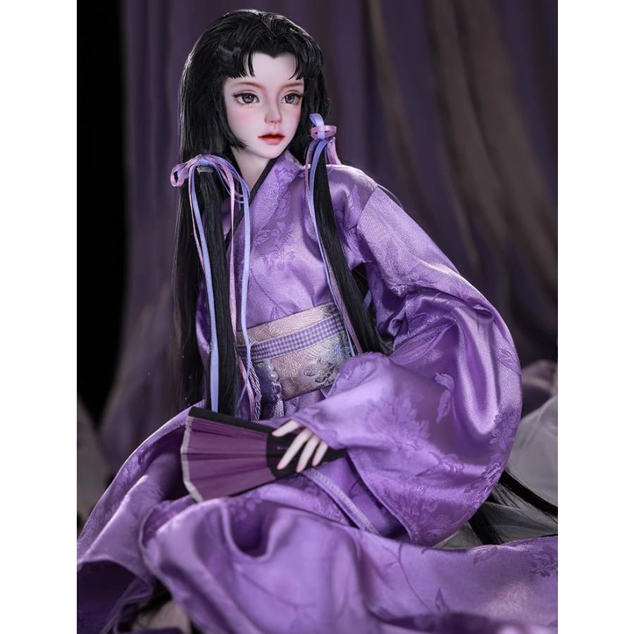 BJD 1/3ドール本体  紫?（しりん／Shirin） 和風少女 純手作SD女の子 人形 フルセットの画像