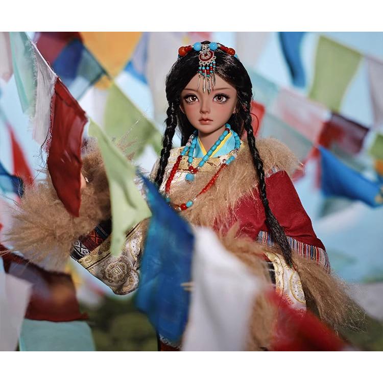 BJD 1/3ドール本体 Chiara?布（ノブ）中国少数民族・藏族（チベット族）少女 民族風フルセット SD女の子 球体関節人形の画像