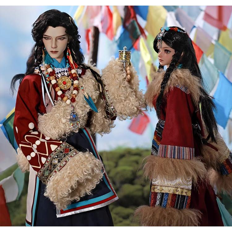 BJD 1/3ドール本体 Chiara?布（ノブ）中国少数民族・藏族（チベット族）少女 民族風フルセット SD女の子 球体関節人形の画像