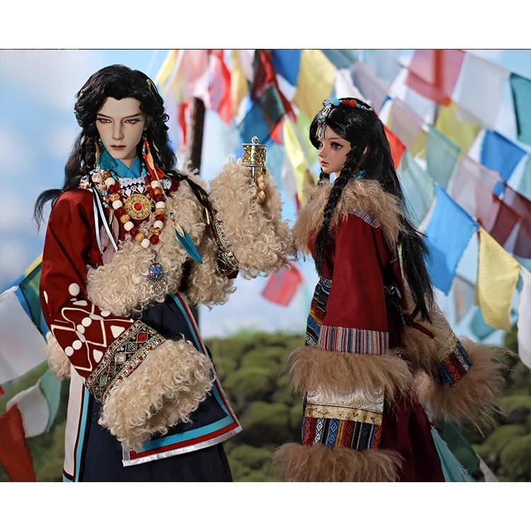 BJD 1/3ドール本体 Chiara?布（ノブ）中国少数民族・藏族（チベット族）少女 民族風フルセット SD女の子 球体関節人形の画像