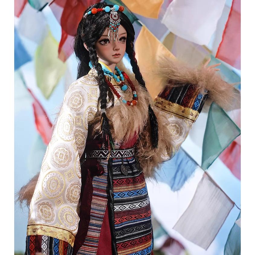BJD 1/3ドール本体 Chiara?布（ノブ）中国少数民族・藏族（チベット族）少女 民族風フルセット SD女の子 球体関節人形の画像