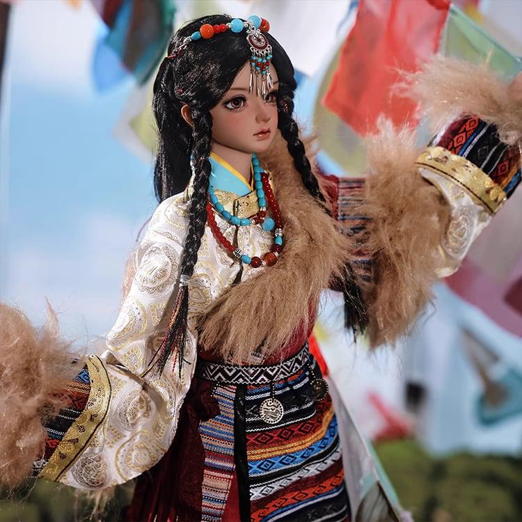 BJD 1/3ドール本体 Chiara?布（ノブ）中国少数民族・藏族（チベット族）少女 民族風フルセット SD女の子 球体関節人形の画像