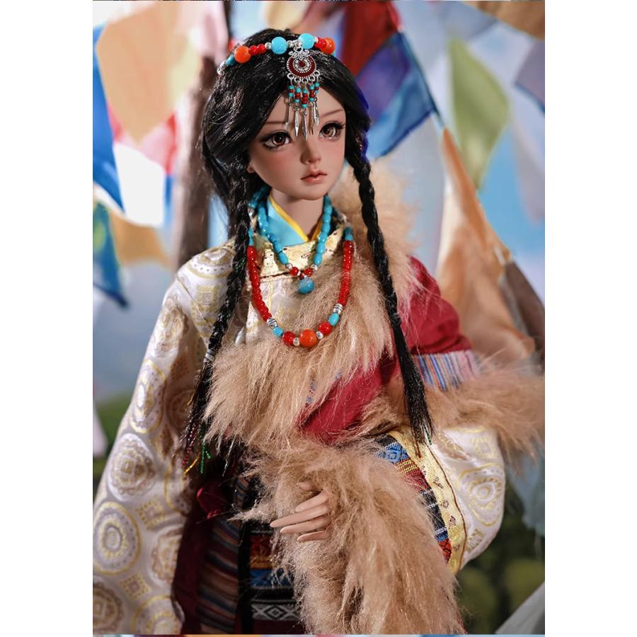 BJD 1/3ドール本体 Chiara?布（ノブ）中国少数民族・藏族（チベット族）少女 民族風フルセット SD女の子 球体関節人形の画像