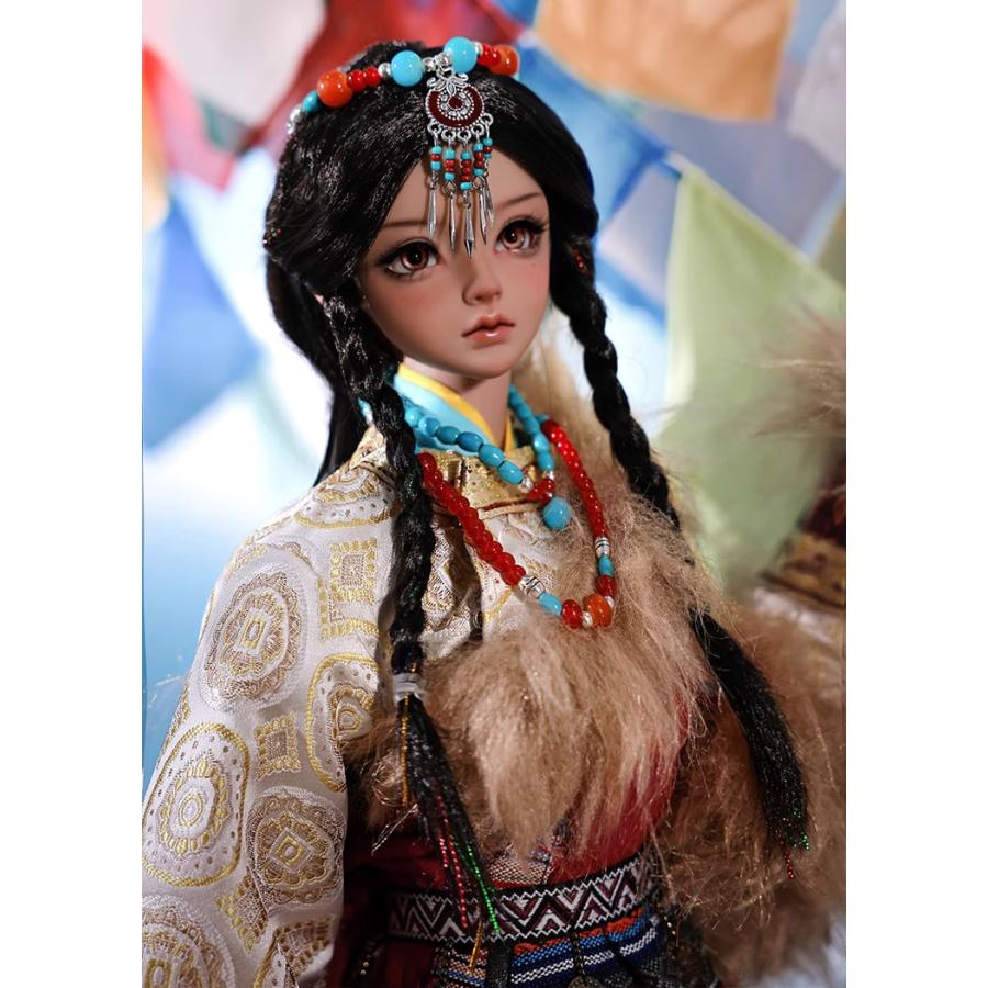 BJD 1/3ドール本体 Chiara?布（ノブ）中国少数民族・藏族（チベット族）少女 民族風フルセット SD女の子 球体関節人形の画像