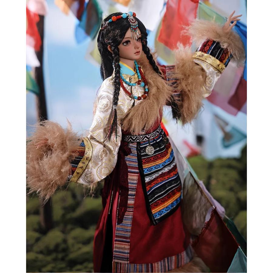 BJD 1/3ドール本体 Chiara?布（ノブ）中国少数民族・藏族（チベット族）少女 民族風フルセット SD女の子 球体関節人形の画像