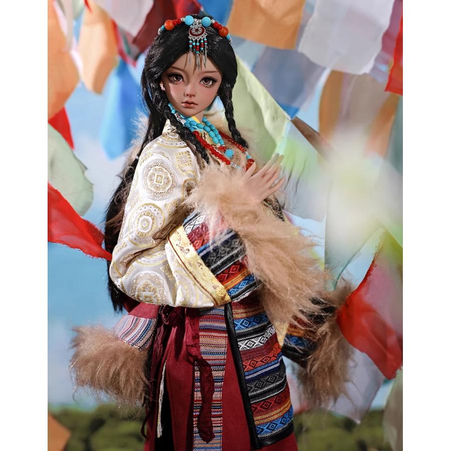BJD 1/3ドール本体 Chiara?布（ノブ）中国少数民族・藏族（チベット族）少女 民族風フルセット SD女の子 球体関節人形の画像