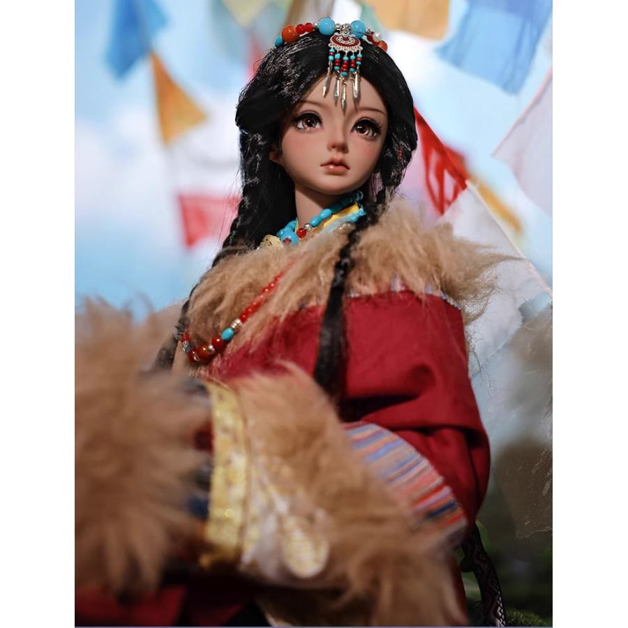BJD 1/3ドール本体 Chiara?布（ノブ）中国少数民族・藏族（チベット族）少女 民族風フルセット SD女の子 球体関節人形の画像