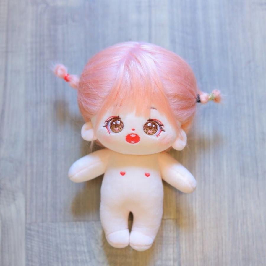 粉桃桃 20cm 着せ替えぬいぐるみ 無属性 ピンクの髪と茶色の目女の子 着せ替え人形 綿人形 コットンドール キャラクターぬいぐるみ co