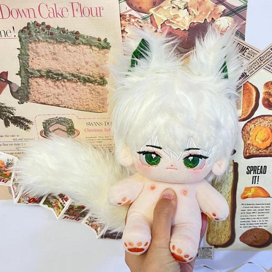 クーリー 本体 20cm 着せ替えぬいぐるみ 無属性 獣耳付け男の子 白髪緑