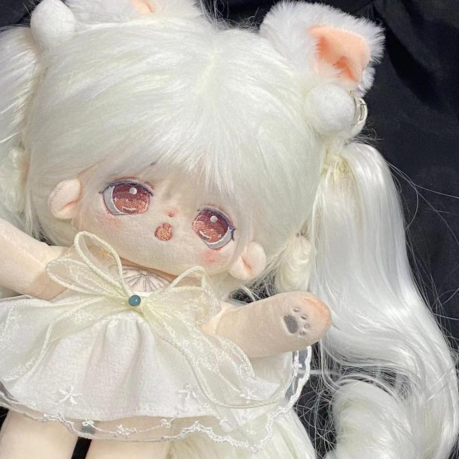 フウ 無属性 ぬいぐるみ 20cm 30cm着せ替えぬいぐるみ 白髪の赤い目女の子 着せ替え人形 綿人形 コットンドール キャラクターぬいぐるみ_1
