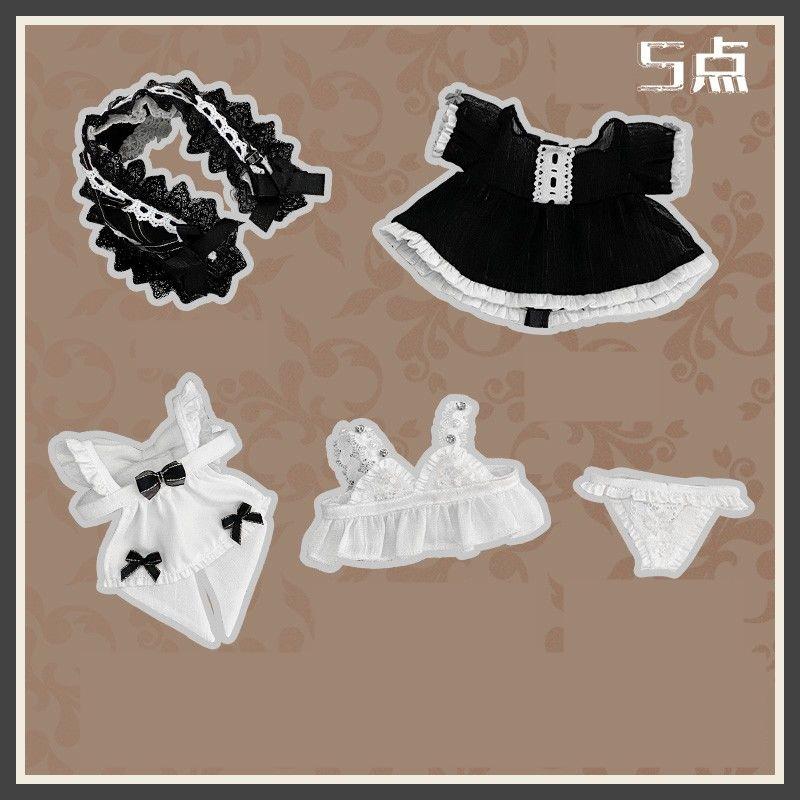 5点セットビクトリアメイド服 20cm 着せ替えぬいぐる服 ぬいぐるみコスチューム 着せ替え人形洋服 日常服人形 綿人形衣装 ドールウェアの画像