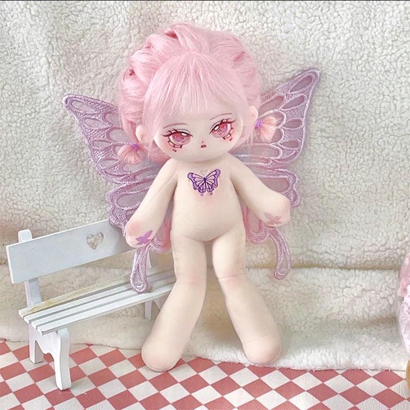 無属性 ぬいぐるみ 長い脚 30cm 着せ替えぬいぐるみ ピンク髪ピンク目女の子 着せ替え人形 綿人形 コットンドール キャラクターぬいぐるの画像
