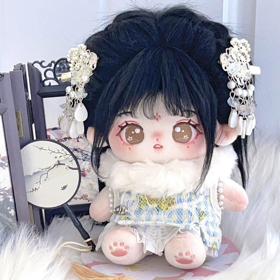 20cm 着せ替えぬいぐるみ 無属性 黒髪女の子 着せ替え人形 花念 綿人形 コットンドール キャラクターぬいぐるみ_1