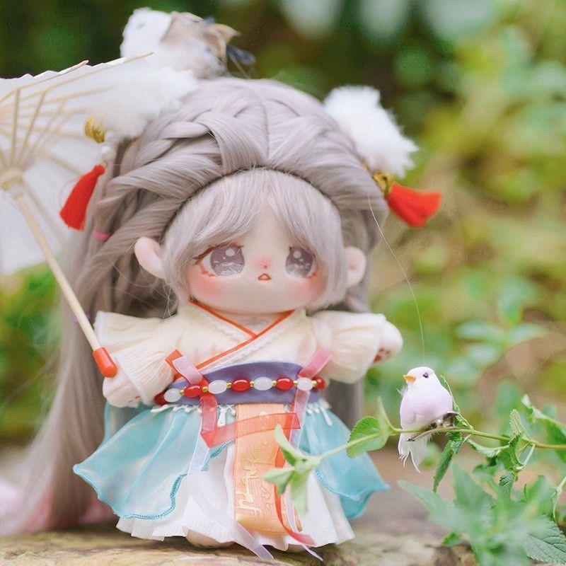 4点セット ミニ洋服 20cm 着せ替えぬいぐる服 漢服 古代中国の服装 ぬいぐるみ用服コスチューム 着せ替え人形洋服 日常服人形 綿人形衣の画像
