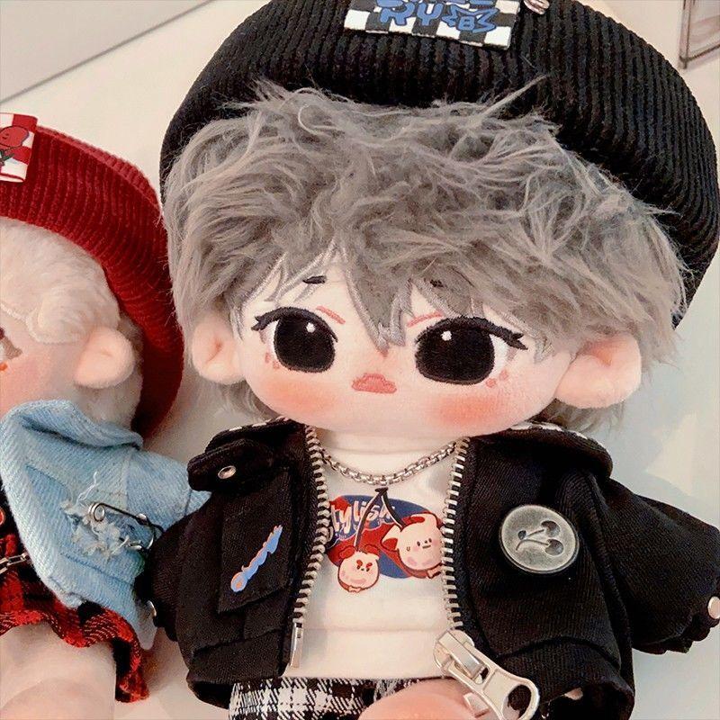 5点セット ミニ洋服 20cm 着せ替えぬいぐる服 チェリー 犬 帽子 コート Tシャツ ショートパンツぬいぐるみ用服コスチューム 着せ替えの画像