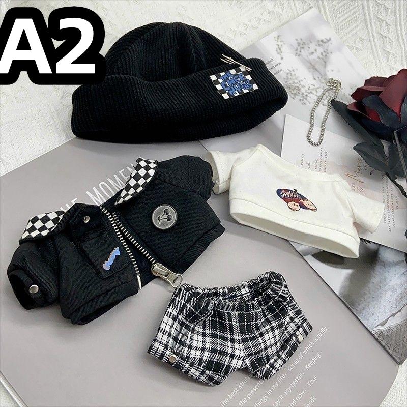 5点セット ミニ洋服 20cm 着せ替えぬいぐる服 チェリー 犬 帽子 コート Tシャツ ショートパンツぬいぐるみ用服コスチューム 着せ替えの画像