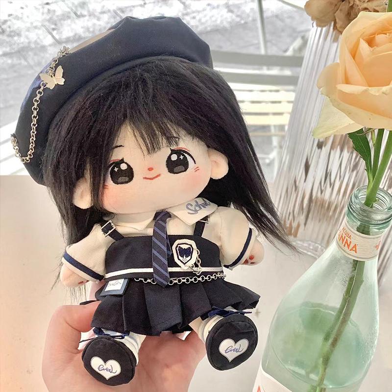 6点セット ミニ洋服 20cm 着せ替えぬいぐる服 女子高等学校制服セット ぬいぐるみ用服コスチューム 着せ替え人形洋服 日常服人形 綿人形の画像
