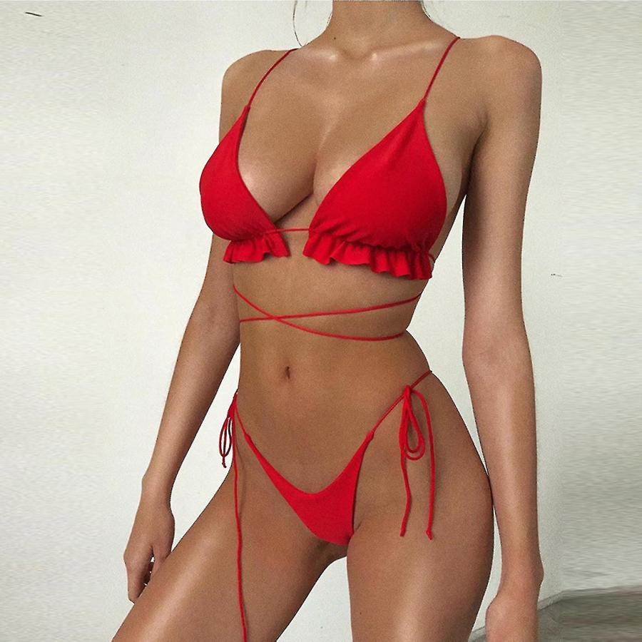 JJZXD レディースビキニブラックホワイトスプライシングプリントフリル スパンコールレースワンピース&frasl;ノースリーブ&frasl;ボタン&frasl;布ベルト&frasl;ビジュー