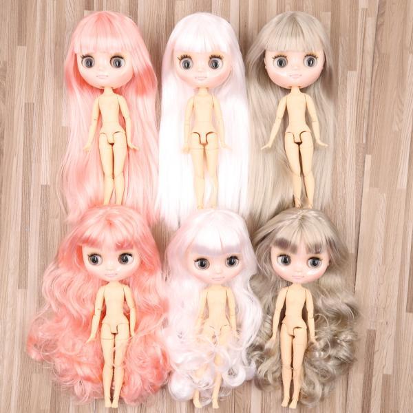 女の子のための光沢のある顔と体の関節人形，かわいいーションの女の子のためのまっすぐで巻き毛の関節人形，スケール1/8（B_4