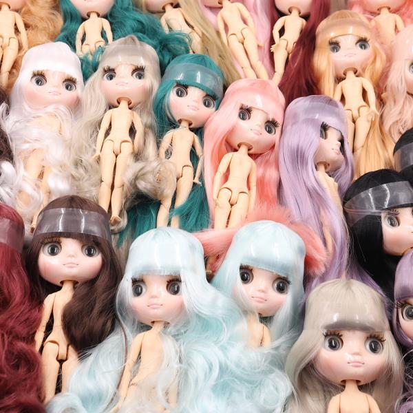 女の子のための光沢のある顔と体の関節人形，かわいいーションの女の子のためのまっすぐで巻き毛の関節人形，スケール1/8（B_5