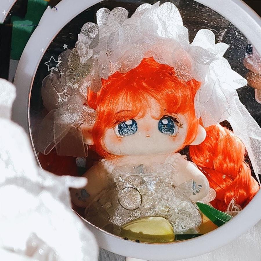 20cm着せ替えぬいぐるみ無属性オレンジ色の髪と青い目女の子ロングヘアー小橘_1