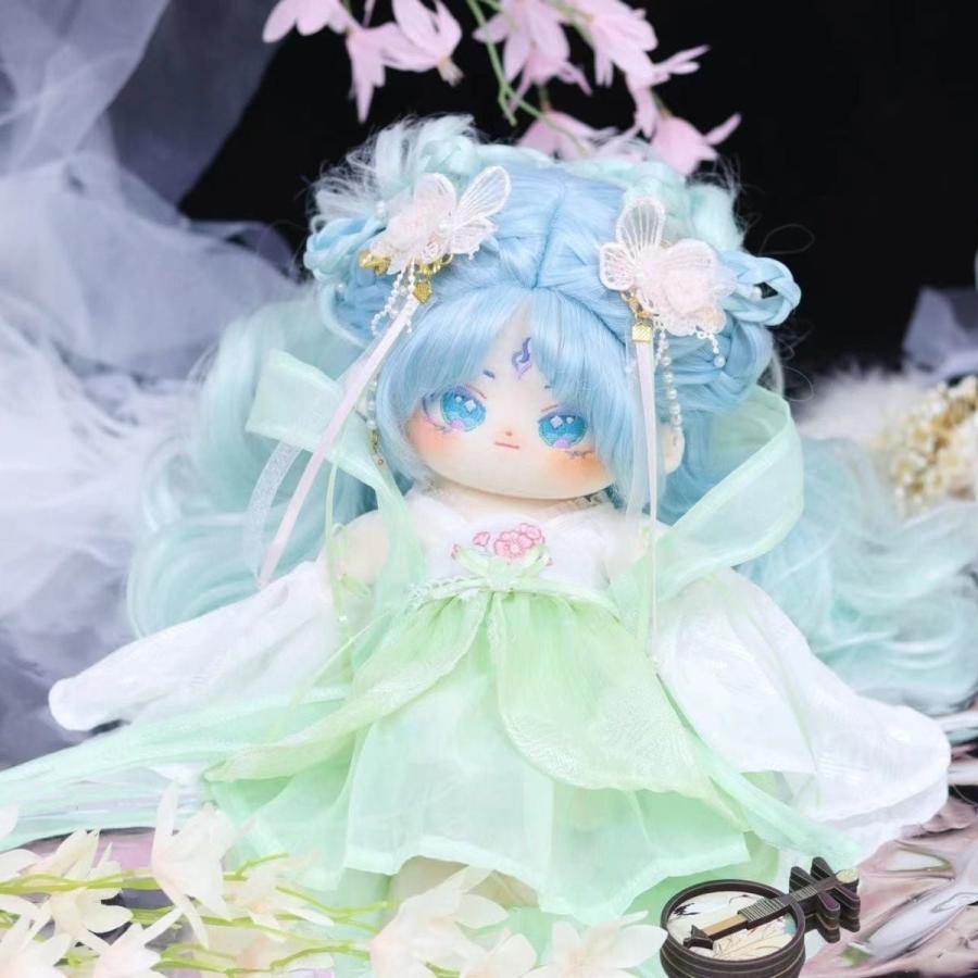 ロングヘア女の子20cm着せ替えぬいぐるみ無属性青い髪青い目精衛_2