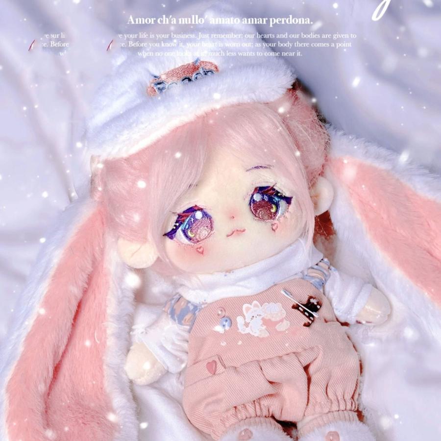 無属性ぬいぐるみ20cm着せ替えぬいぐるみピンクの髪ピンクの目女の子幻桃_4
